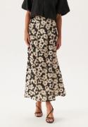 BUBBLEROOM Isa Satin Skirt Black/Patterned S