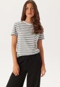 Pieces Pcria Ss Tee Stripes Noos Ultimate Grey Stripes:bright W XS