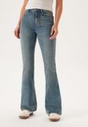 BUBBLEROOM High Flare Superstretch Jeans Blå sliten (Blue worn) 36