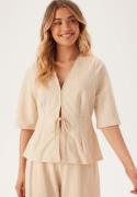 Happy Holly Soft Short Sleeve Blazer Light beige 48/50