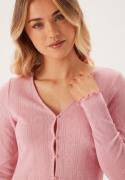 BUBBLEROOM Pointelle Cardigan Top Light pink M