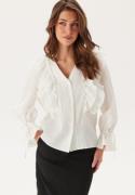 VERO MODA Vmkausa Frill Ls Top Snow White S