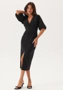 BUBBLEROOM Broderie Anglaise Puff Sleeve Dress Black XS