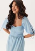 BUBBLEROOM Smock Maxi Dress Light blue S