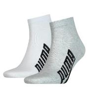 Puma Strumpor 2P Lifestyle Quarter Sock Vit/Grå Strl 43/46