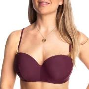 Calvin Klein Core Solid Structured Bandeu Bikini Vinröd B 32 Dam