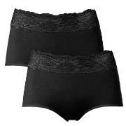 Trofe Lace Trimmed Maxi Briefs Trosor 2P Svart bomull X-Large Dam