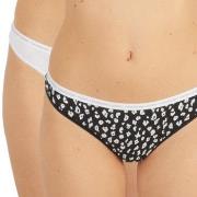 Calvin Klein Trosor 2P One Cotton Stretch Thong Svart/Vit bomull X-Lar...