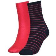 Tommy Hilfiger Strumpor 2P Classic Small Stripe Socks Marin/Röd  Strl ...