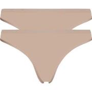 Calvin Klein Trosor 2P One Cotton Stretch Thong Beige bomull Small Dam