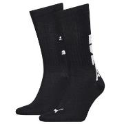 Puma Strumpor 2P Graphic Logo Crew Socks Svart Strl 39/42 Herr