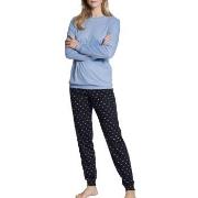 Calida Night Lovers Pyjama With Cuff Blå bomull X-Small Dam