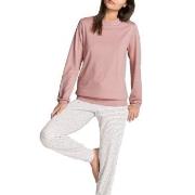 Calida Sweet Dreams Pyjama With Cuff Rosa randig bomull Medium Dam