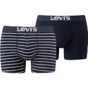 Levis Kalsonger 2P Base Stripe Boxer Vit/Marin bomull Medium Herr