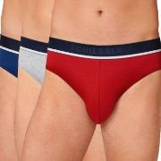 Schiesser Kalsonger 3P 95-5 Organic Cotton Rio Brief Röd/Grå bomull X-...