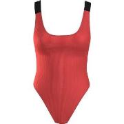 Calvin Klein Intense Power Rib Scoop Swimsuit Korall polyamid Medium D...