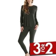 Damella Viscose Plain Pyjamas Set Oliv viskos Large Dam