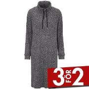 Damella Knitted Long Sleeve Lounge Dress Leopard Medium Dam