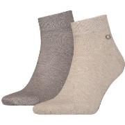 Calvin Klein Strumpor 2P Quarter Socks Brun Strl 43/46 Herr