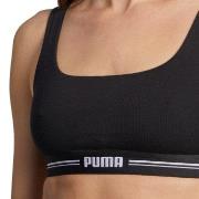 Puma BH Women Scoop Neck Top Svart ekologisk bomull Medium Dam