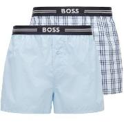 BOSS Kalsonger 2P EW Boxer Shorts Ljusblå/Rutig polyester Large Herr