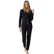 Schiesser Contemporary Nightwear Interlock Pyjama Svart 46 Dam