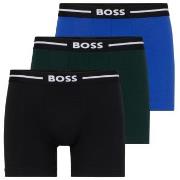 BOSS Kalsonger 3P Solid Cotton Bold Boxer Svart/Blå bomull Medium Herr