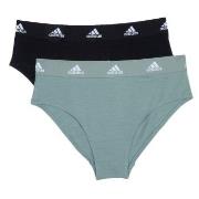 adidas Trosor 2P Bikini Brief Svart/Grön bomull Large Dam