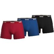 BOSS Kalsonger 3P Cotton Stretch Boxer Brief Long Svart/Blå bomull XX-...