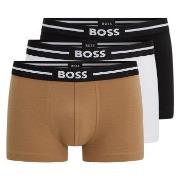 BOSS Kalsonger 3P Trunk Bold Svart/brun bomull X-Large Herr