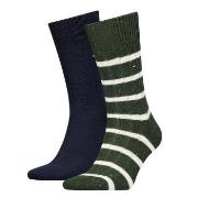 Tommy Hilfiger Strumpor 2P Men Neppy Stripe Sock Blå/Grön Strl 39/42 H...