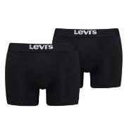 Levis Kalsonger 2P Men Solid Basic Boxer Brief Svart bomull Large Herr