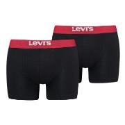 Levis Kalsonger 2P Men Solid Basic Boxer Brief Svart/Röd bomull X-Larg...