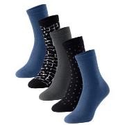 Schiesser Strumpor 5P Women Blue Bird Socks Marin Strl 35/38 Dam