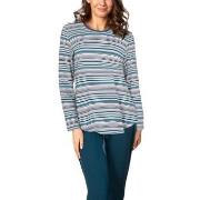 Lady Avenue Bamboo Long-Sleeve Pyjama Flerfärgad Large Dam