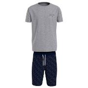 Tommy Hilfiger SS Woven Drawstring PJ Set Marin/Grå bomull XX-Large He...