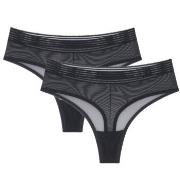 Triumph Trosor 2P Tempting Sheer Highwaist String Svart polyester X-La...