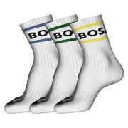 BOSS Strumpor 3P Rib Stripe CC Sock Vit Strl 39/42