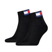 Tommy Men Uni Flag Quarter Sock Strumpor 2P Svart Strl 43/46