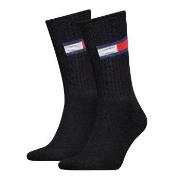 Tommy Men Uni TJ Flag Socks Strumpor 2P Svart Strl 35/38