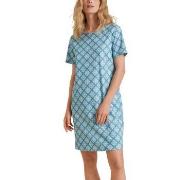 Calida Daylight Dreams Short Sleeved Nightdress Blå Mönstrad bomull Sm...