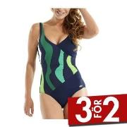 Damella Julia Basic Swimsuit Blå/Grön 54 Dam