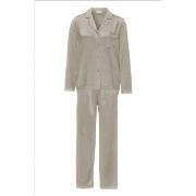 Damella Woven Silk Plain Pyjamas Set Nougat silke Medium Dam