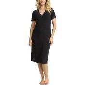 Damella Bamboo Plain Lace Short Sleeve Nightdress Svart Bambu XX-Large...