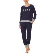 DKNY New Signature Long Sleeve Top and Jogger PJ Marin Medium Dam