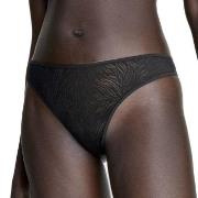 Calvin Klein Trosor Sheer Marquisette Lace Thong Svart polyamid X-Larg...