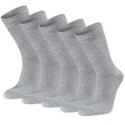 Seger Strumpor 5P Basic Cotton Socks Grå Strl 35/38