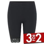 Decoy Mid-length Capri Leggings With Lace Svart ekologisk bomull X-Lar...