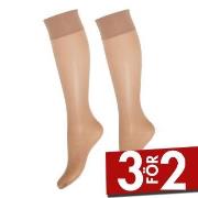 Decoy Strumpor 2P Soft Lux 15 DEN Knee-high Socks Ljusbrun polyamid On...