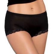 Lady Avenue Trosor Silk Jersey Panty With Lace Svart silke Medium Dam